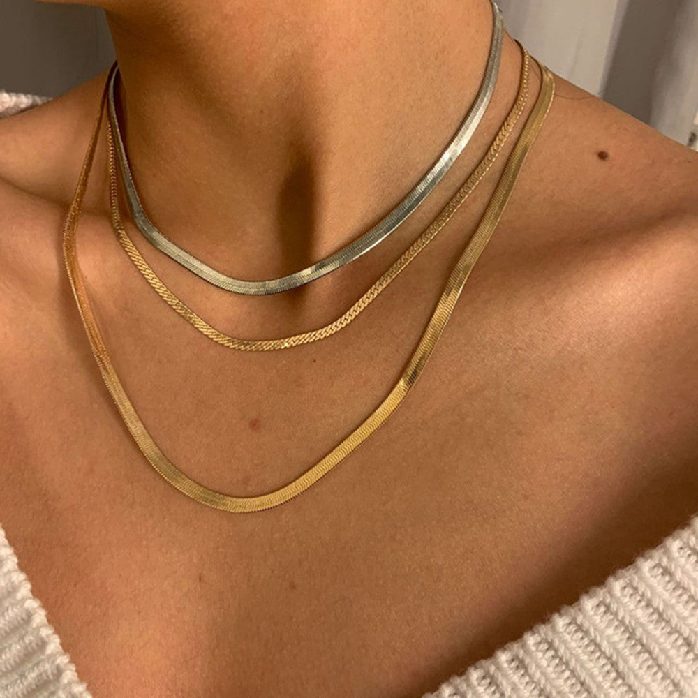 Wholesale Snake bone thick multi-layered necklace