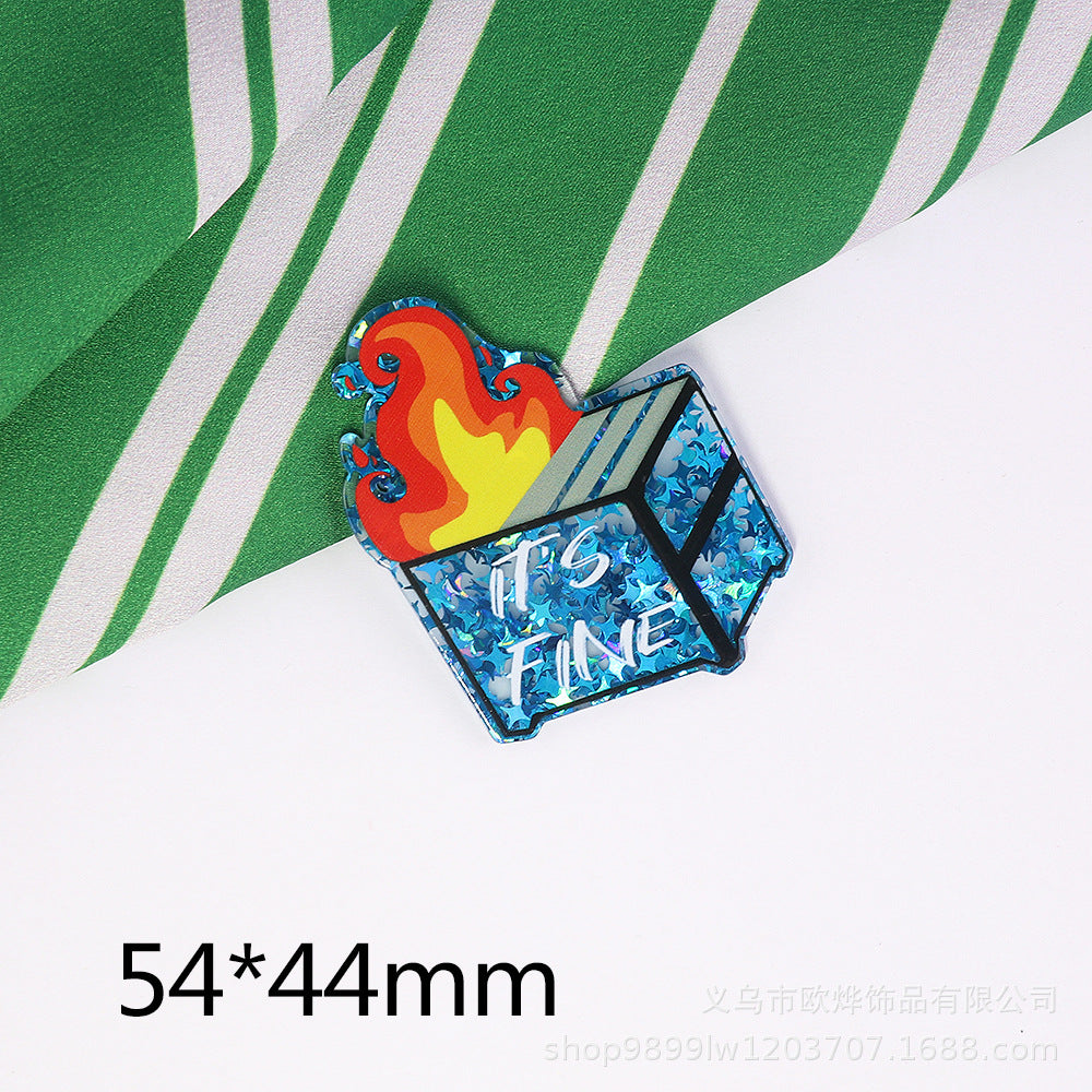 Wholesale 10pcs DIY Flatback Cartoon Medical Acrylic Flatback Badge Reels Retractable Keychain DIY Accessories ACC-FK-OuYe012