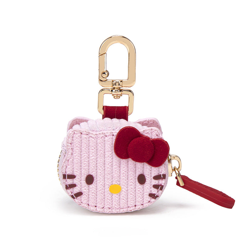 Wholesale Corduroy cartoon kitten bag keychain