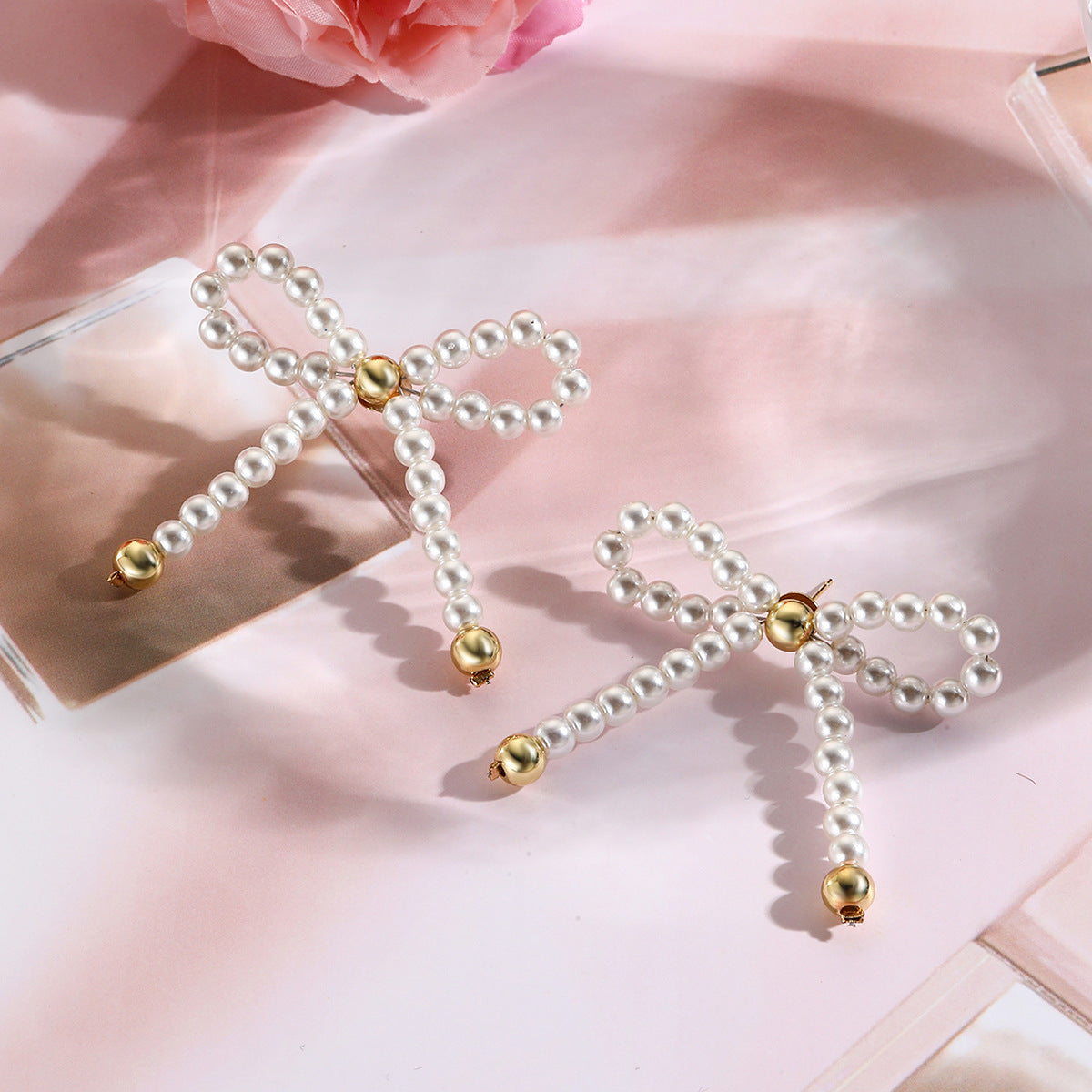 Wholesale  Pearl Beaded Bow Necklaces Earrings