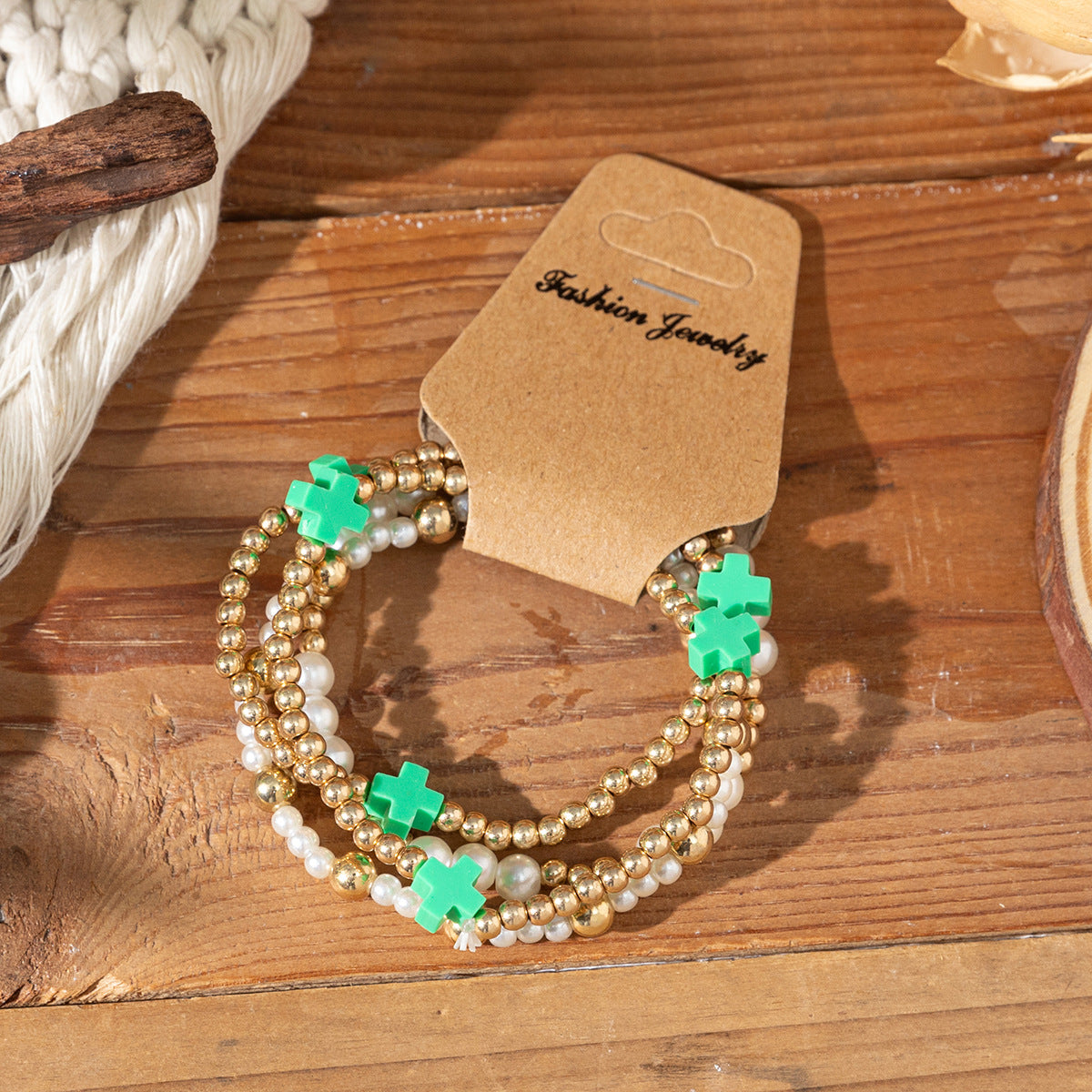 Wholesale Bohemian Cross Rice Bead Bracelet