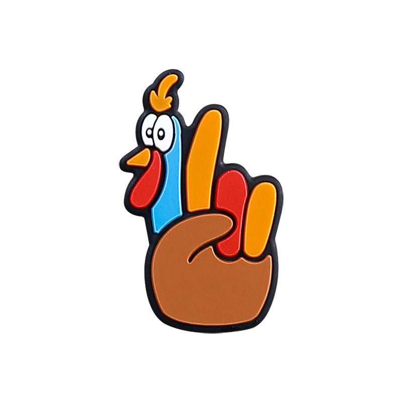 Wholesale 20pcs Thanksgiving Cartoon Turkey Silicone Focal Beads DIY Bead Pen Accessories ACC-BDS-RongFa022