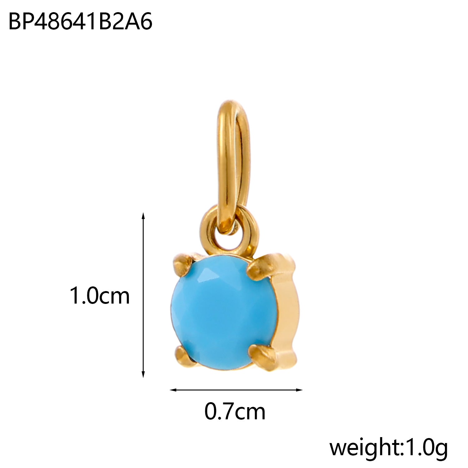 Wholesale DIY jewelry accessories stainless steel zircon round water drop zircon pendant