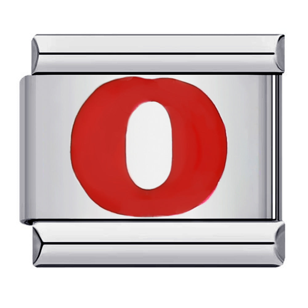 Wholesale  Italian Charm Bracelet 9mm DIY red English letter Creative Stainless Steel Composable Bracelet