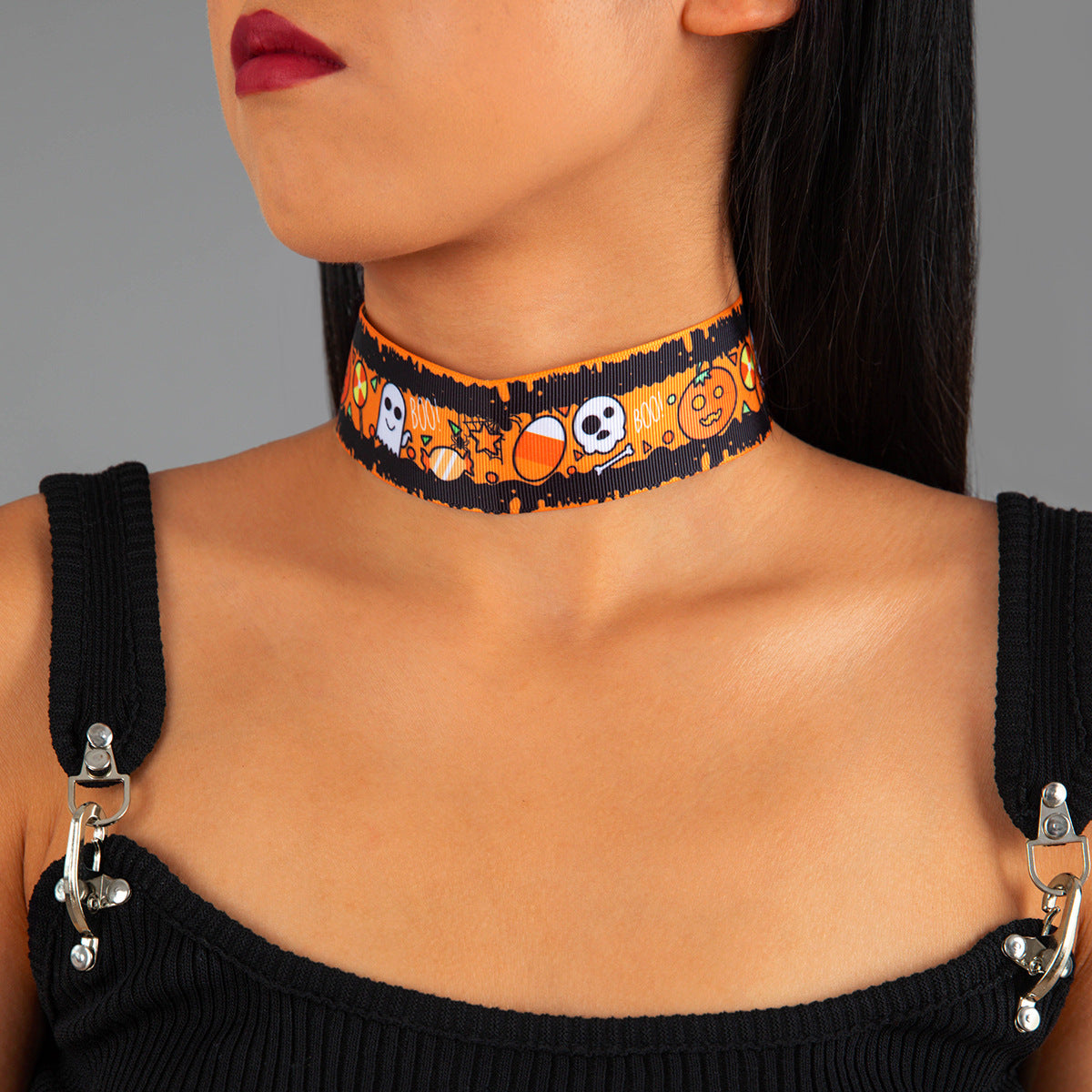 Wholesale   Cloth  Punk Metal Collar Flannel Necklace