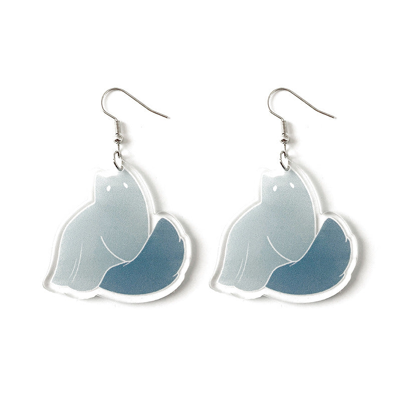 Wholesale   Exaggerated Ghost Cat Acrylic Earrings