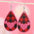 Wholesale Valentine's Day Plaid Love Water Drop Leather Double Sided Earrings