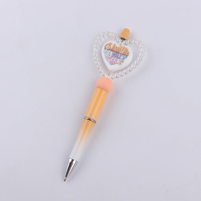 Wholesale creative cartoon love series silicone beaded pen  ballpoint pen