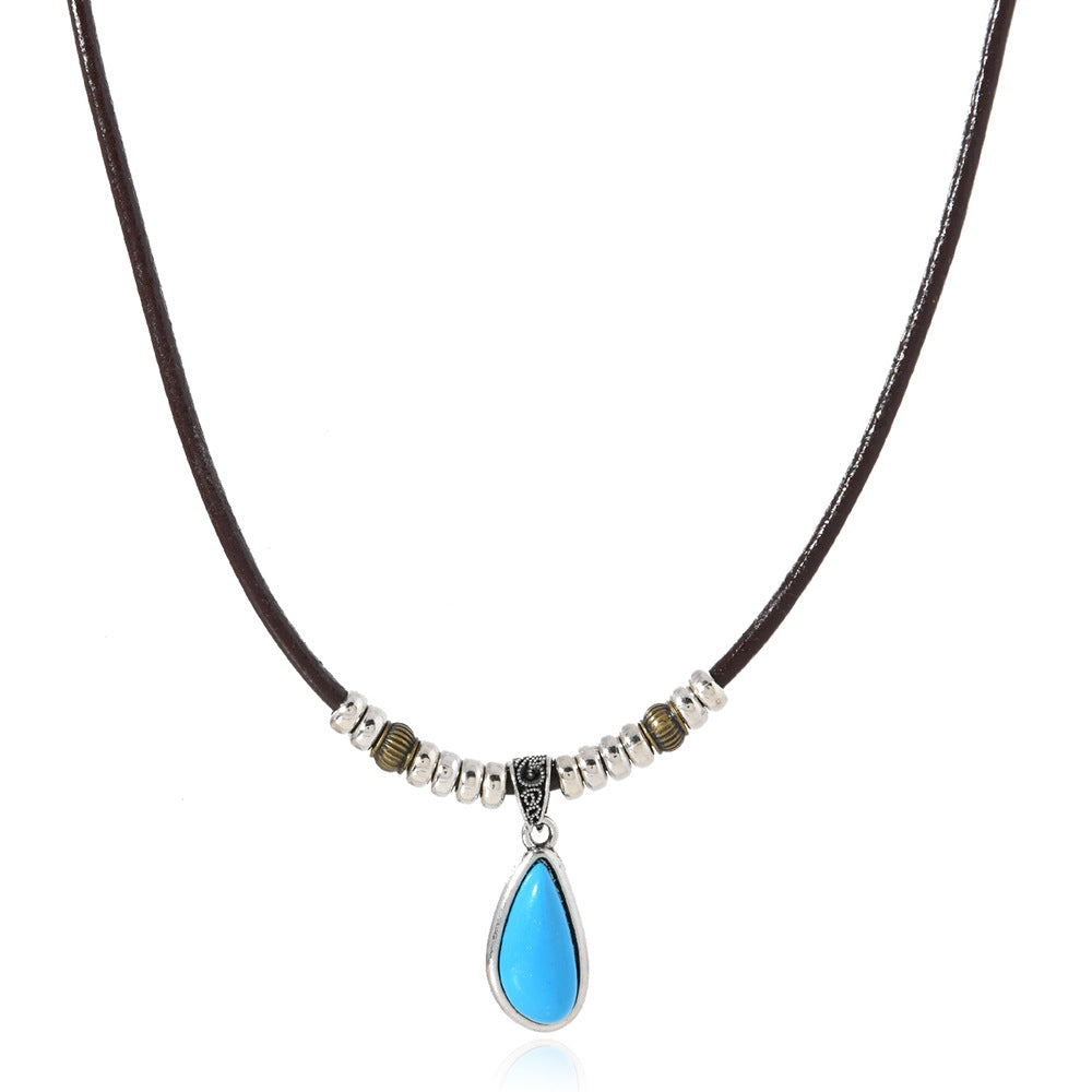 Wholesale Leather vintage pendant necklace