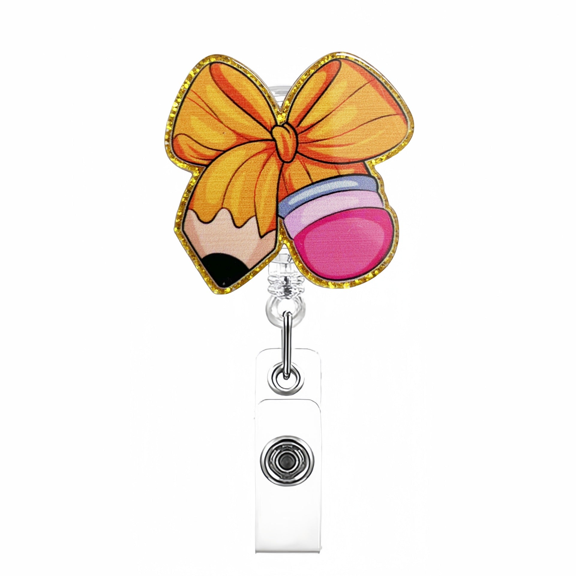 Wholesale Acrylic Creative Bow Badge Reels Keychains