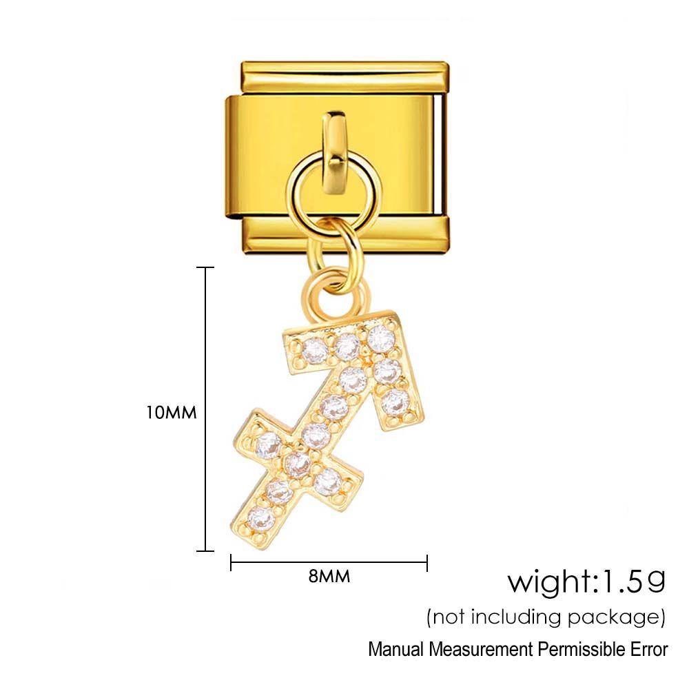 Wholesale 12 Zodiac Signs Rhinestone Pendant Bracelet Stainless Steel Fashion Jewelry Accessory Gift For Boutique Resale