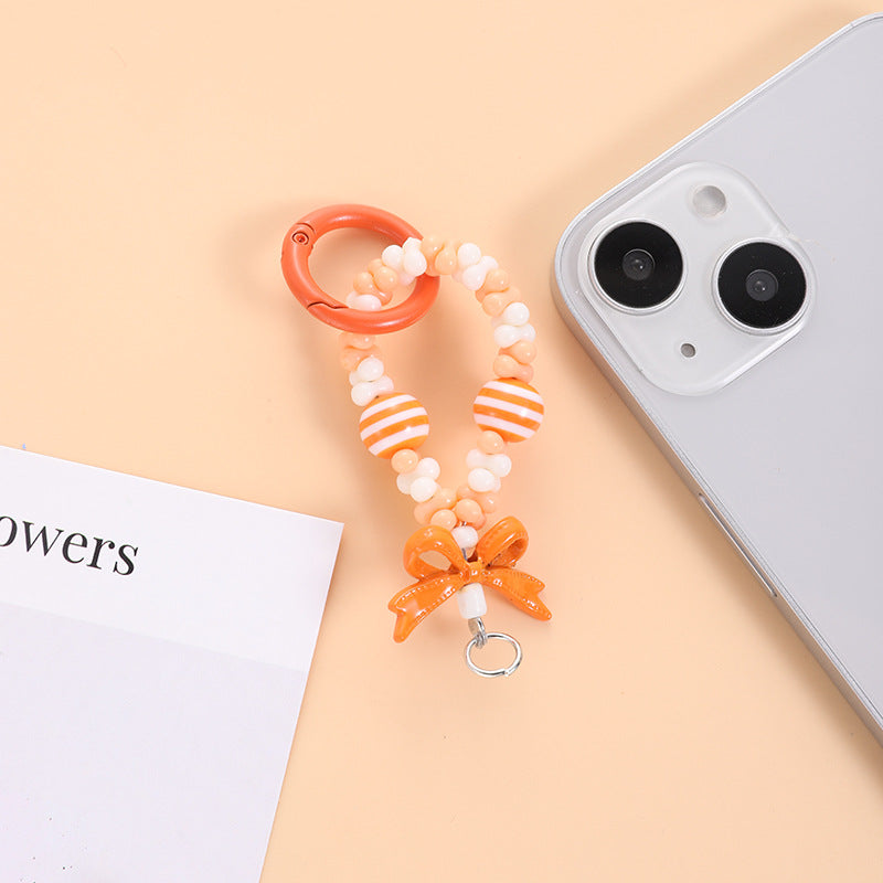 Wholesale Cartoon Bow Beaded Keychain