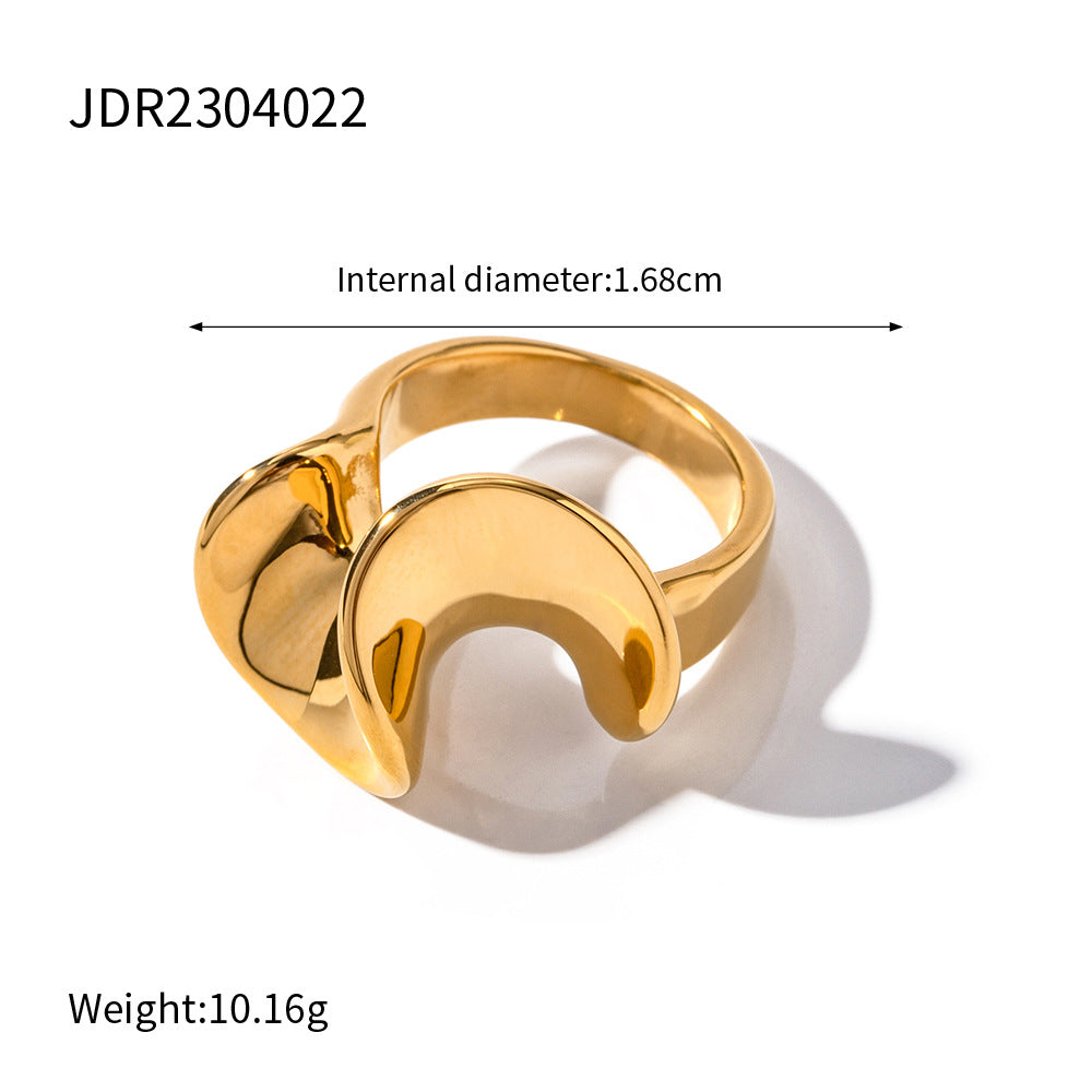 Wholesale 18K Gold Exaggerated Stainless Steel Rings Closed Ring Gold Plated Rings ACC-RS-Jied003