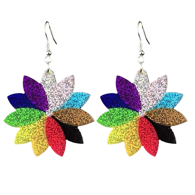 Wholesale Rainbow Crowd Element Colorful Earrings