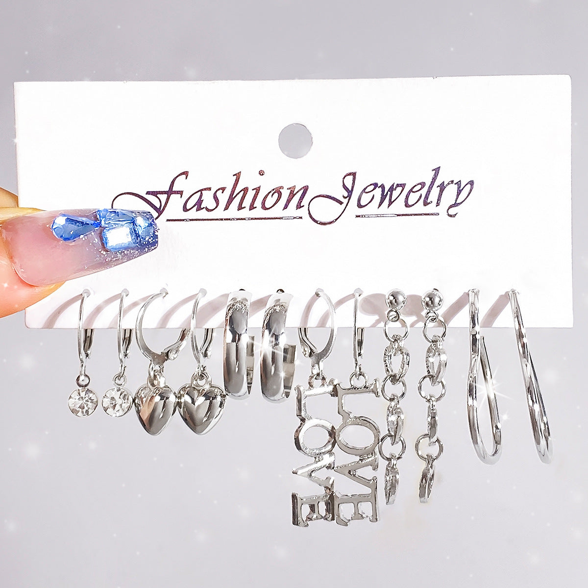 Wholesale  Geometric Multi-layer C- shaped Pearl Earrings Set