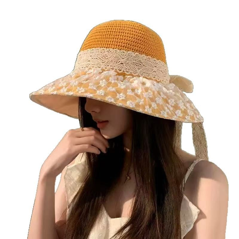 Wholesale Sun hat mesh floral bucket hat