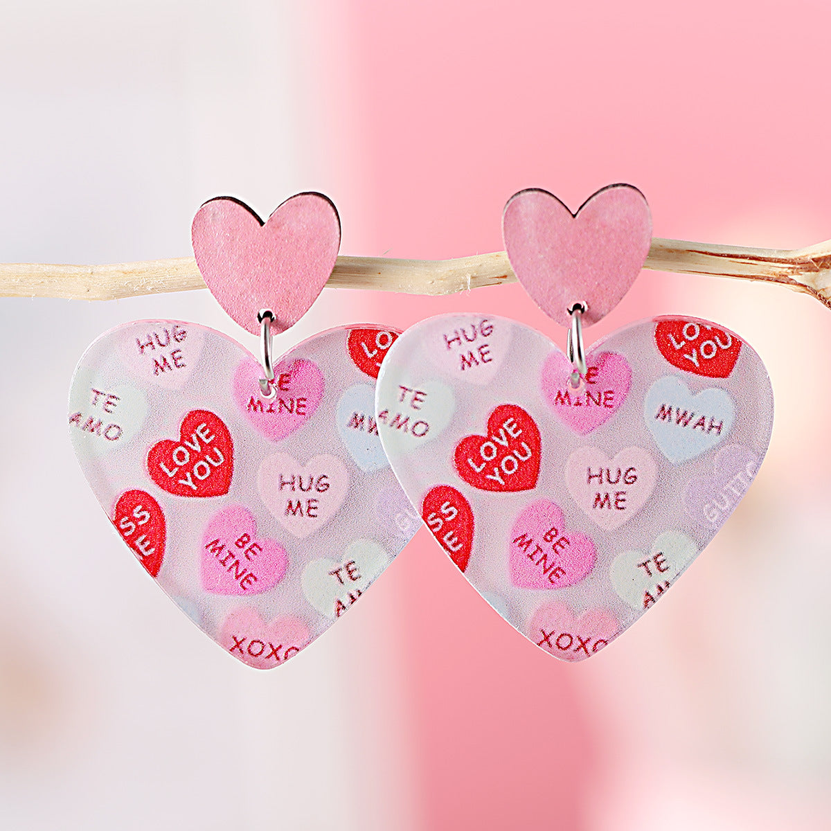 Wholesale  Valentine's Day love sequins pendant earrings