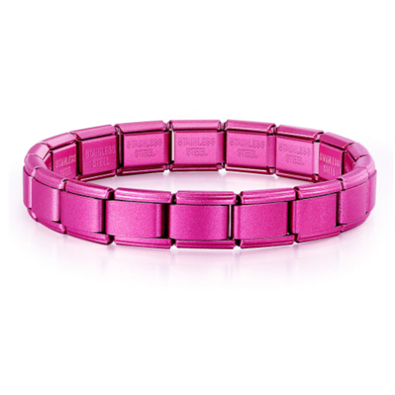 Wholesale  Italian Modular Bracelet 9mm DIY Splicing Removable Titanium Steel Round Bracelet