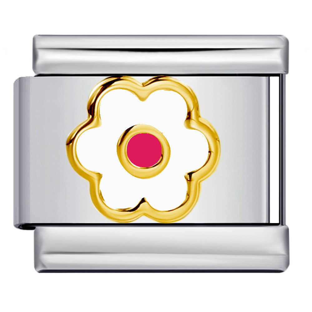 Wholesale Italian Charm Bracelet 9mm DIY Splicing Colored Oil-Drip Petals Stainless Steel Composable Bracelet