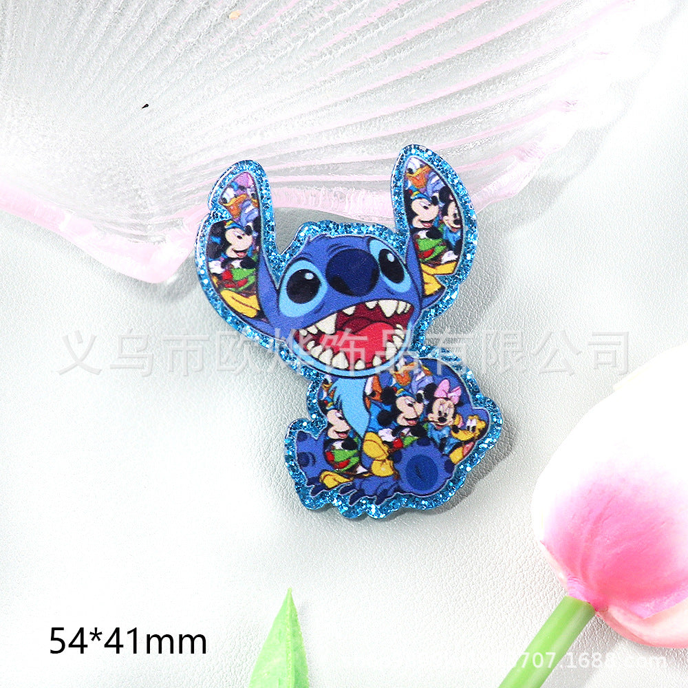 Wholesale 10pcs DIY Flatback Cartoon Rainbow Girl Acrylic Flatback Badge Reels Retractable Keychain DIY Accessories