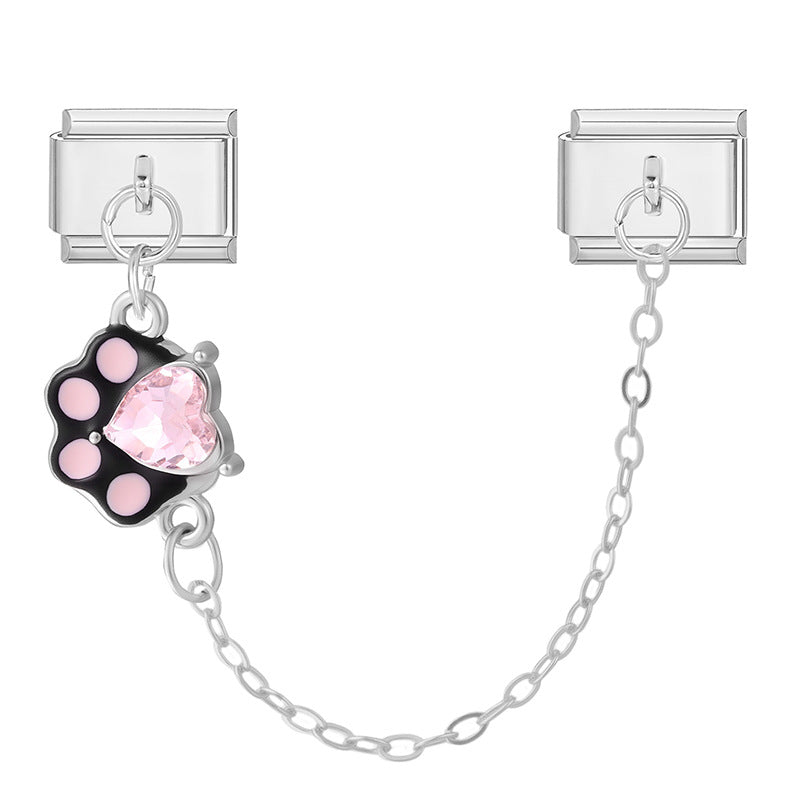 Wholesale  Italian Charm Bracelet 9mm DIY Splicing Light Luxury Double Pendant Stainless Steel Composable Bracelet