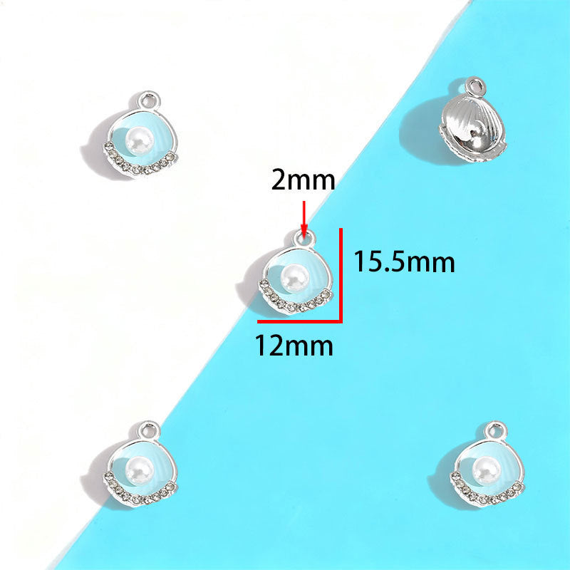 Wholesale Electroplated Zinc Alloy Blue Star Moon Resin Inlay Pendant Charms For DIY Jewelry Making Bag Charm Keychain Everyday Wear
