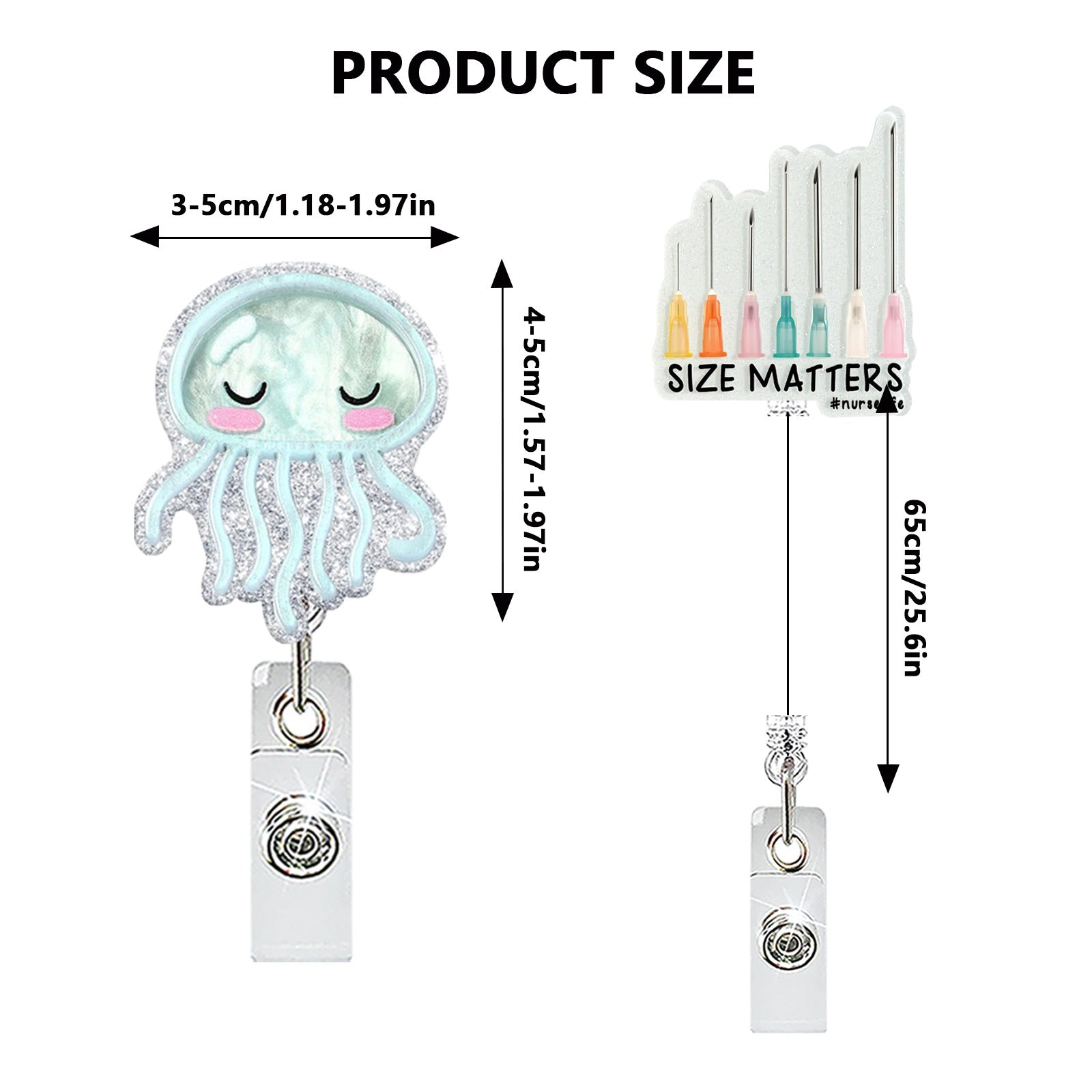 Wholesale Acrylic Retractable Badge Reel with Bow Jellyfish Pin Fashion Accessory for Resale