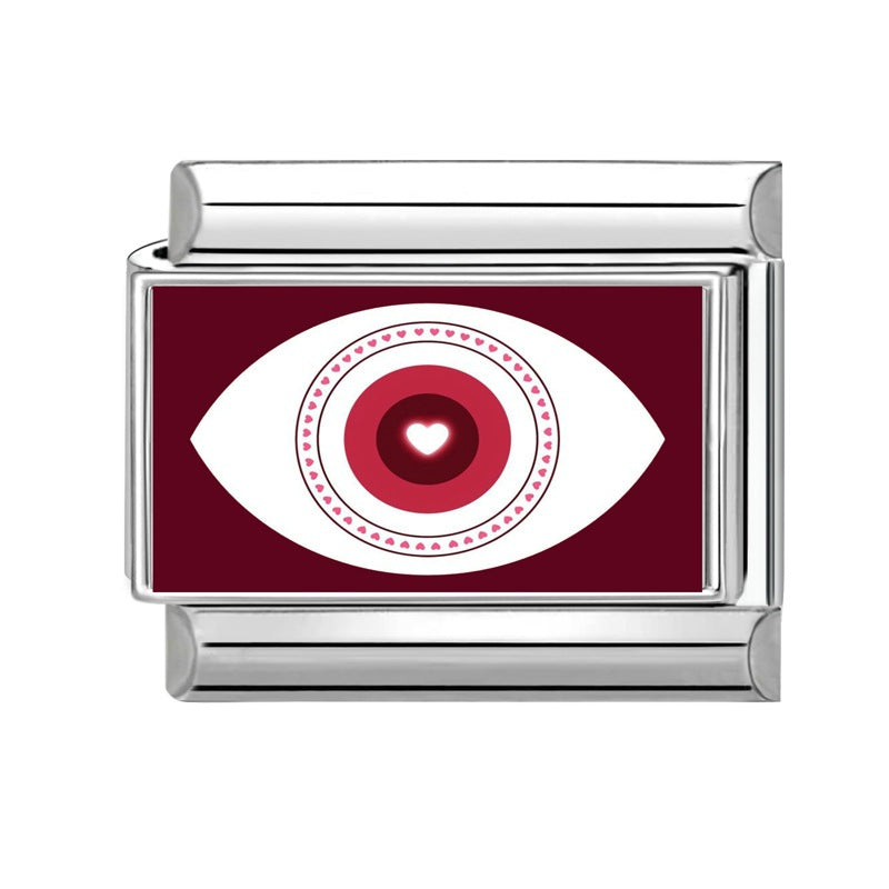 Wholesale 9mm Italian Charm Starter Bracelets DIY Heart Flower Evil Eye Series Stainless Steel Composable Bracelet