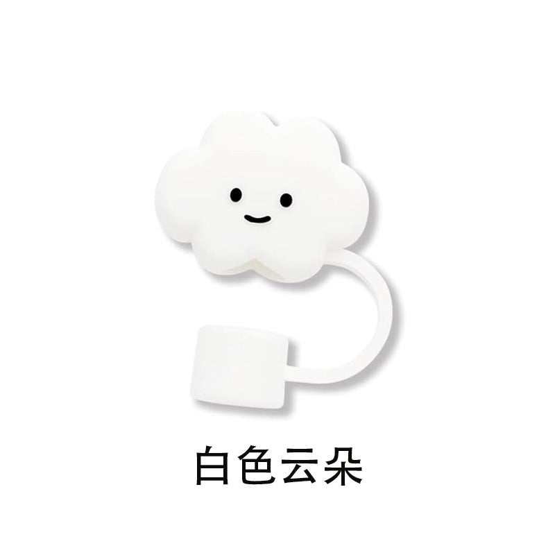 Wholesale Cartoon cute colorful cloud dustproof straw cover