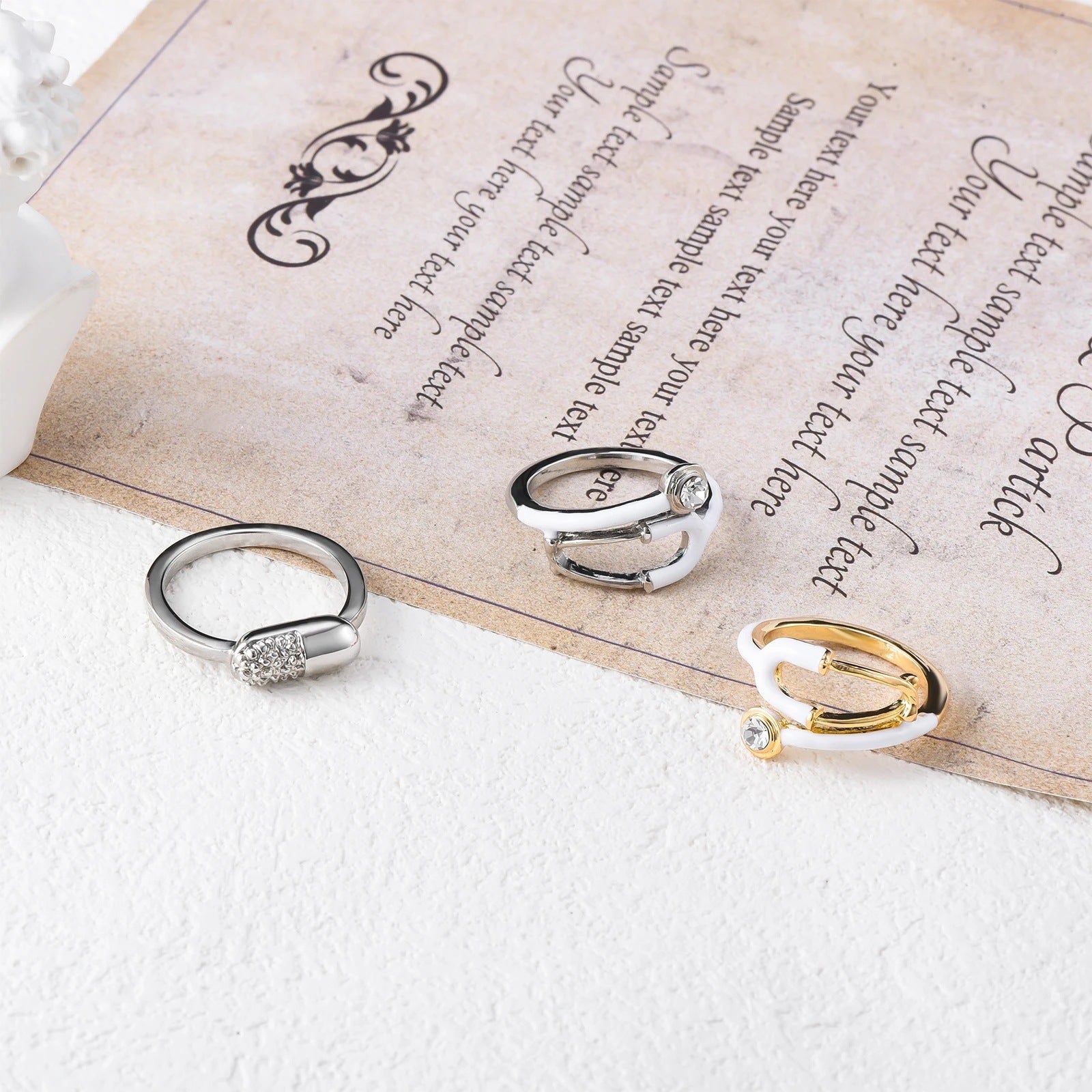 Wholesale  medical stethoscope ring DIY medical equipment hand jewelry