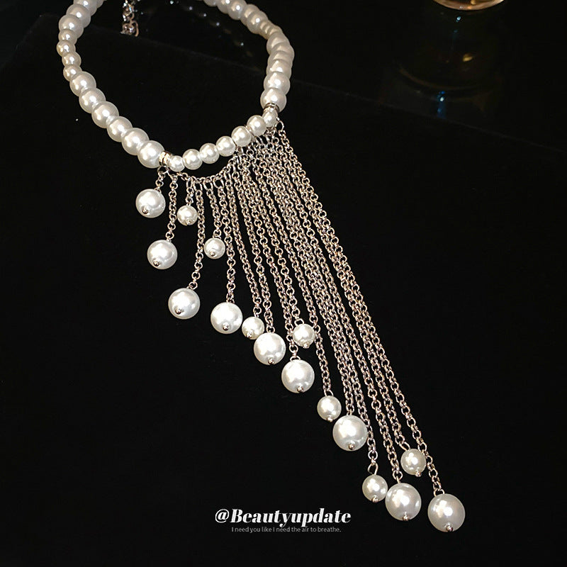 Wholesale  light luxury pearl tassel necklace