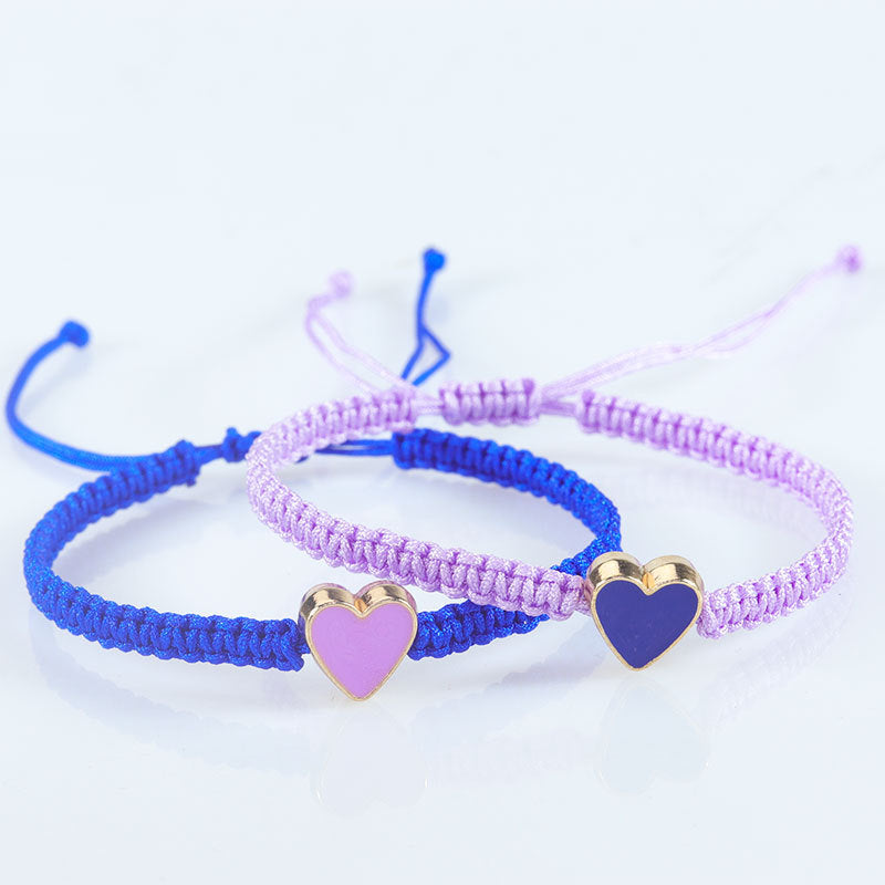 Wholesale Adjustable Surfer Hand Rope Love Shape Couple Bracelet