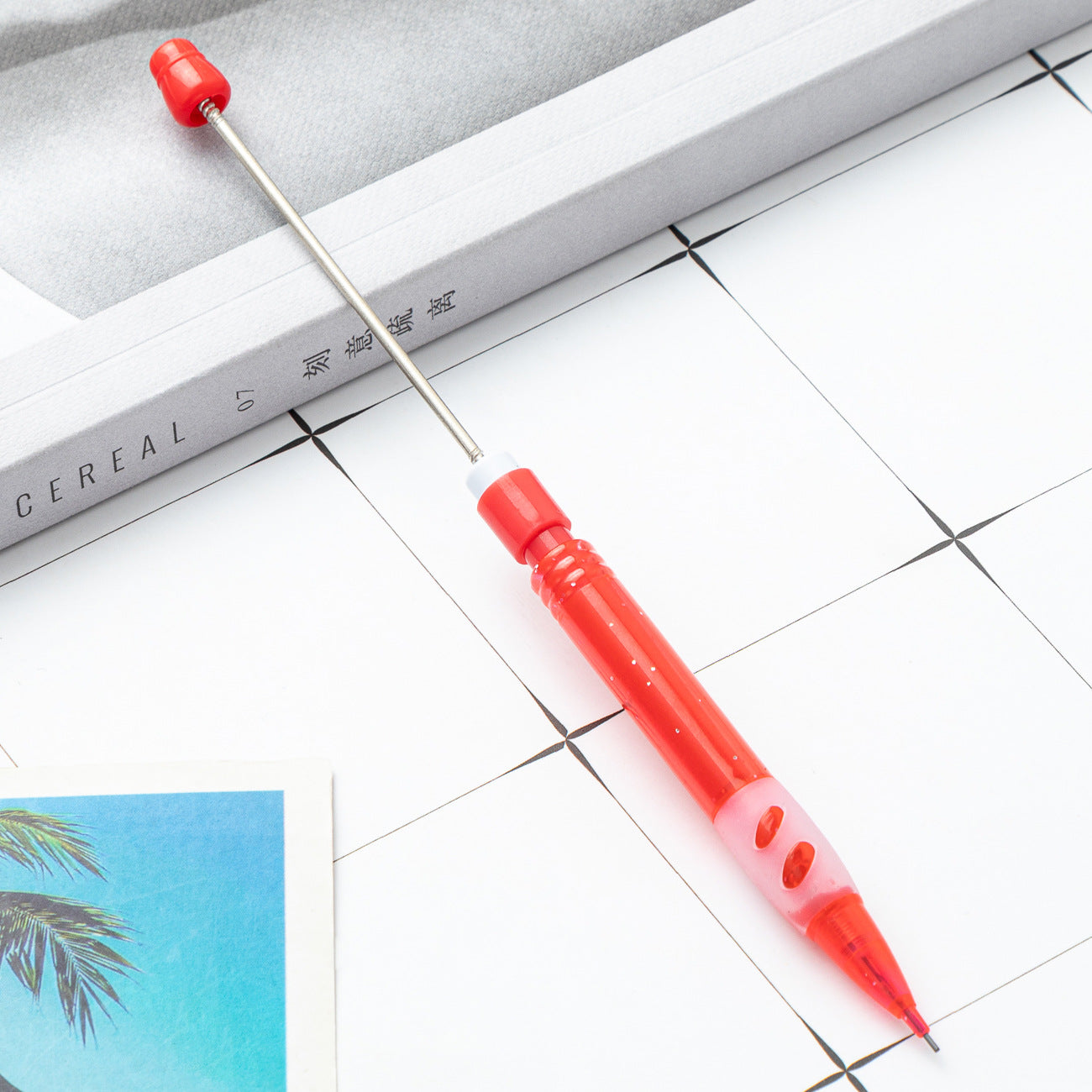 Wholesale Beadable Pencil 0.5mm Automatic Pencil DIY Beaded Plastic Pen ACC-PN-JinBN017