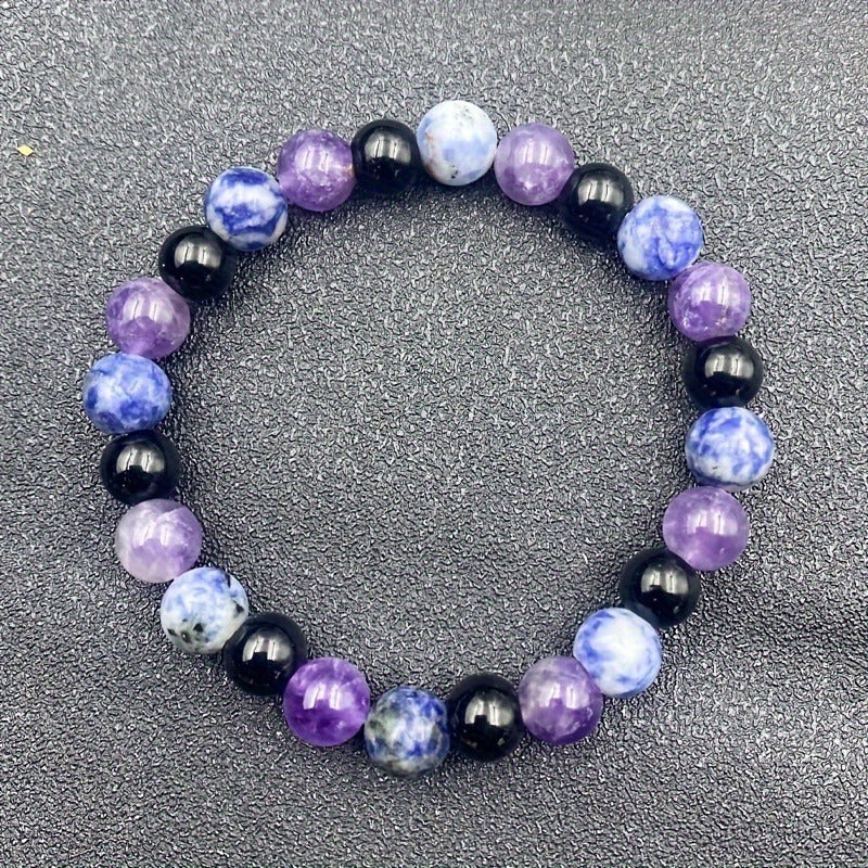 Wholesale Amethyst Blue Dot Stone Obsidian Bracelet
