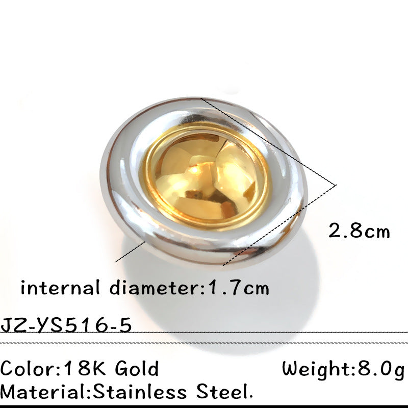 Wholesale Titanium steel ring with contrasting gold and silver design a niche and affordable luxury item