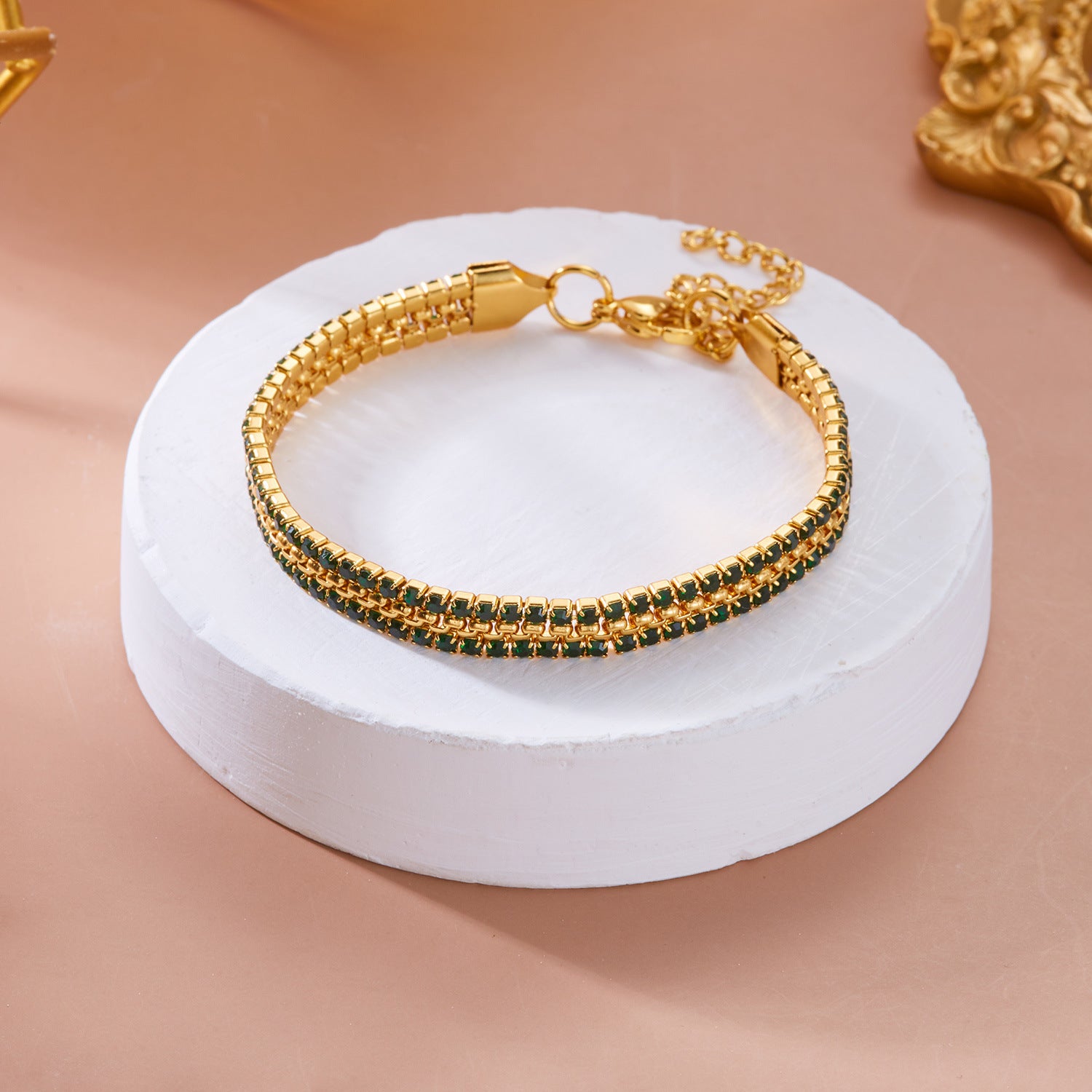 Wholesale Stainless Steel Diamond Bracelet Color Zircon Rhinestone Claw Chain