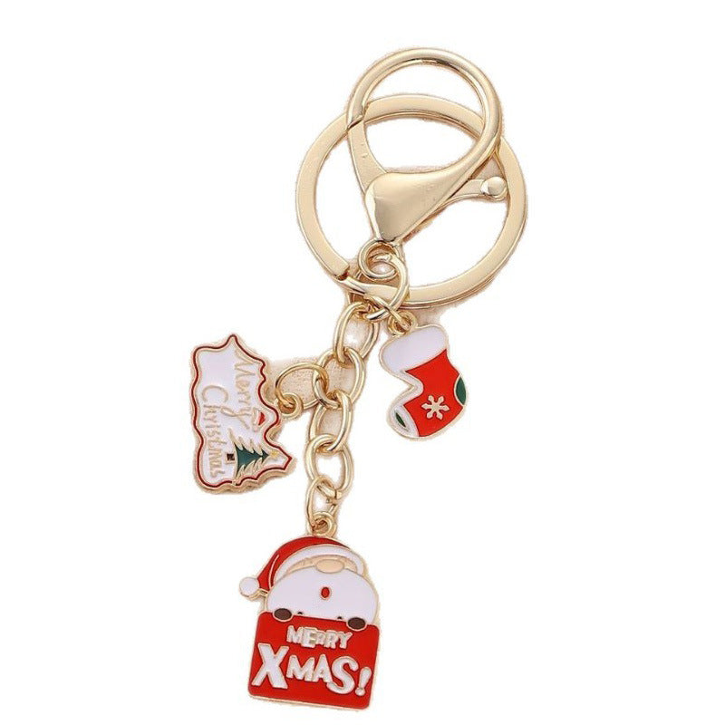 Wholesale Christmas  Snowflake Christmas Tree Keychain