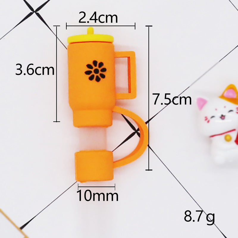 Wholesale  Straw Cover Fun PVC Dust Proof Cap For Straight Straws 10Mm White Star Ghost Straw Tube Cap