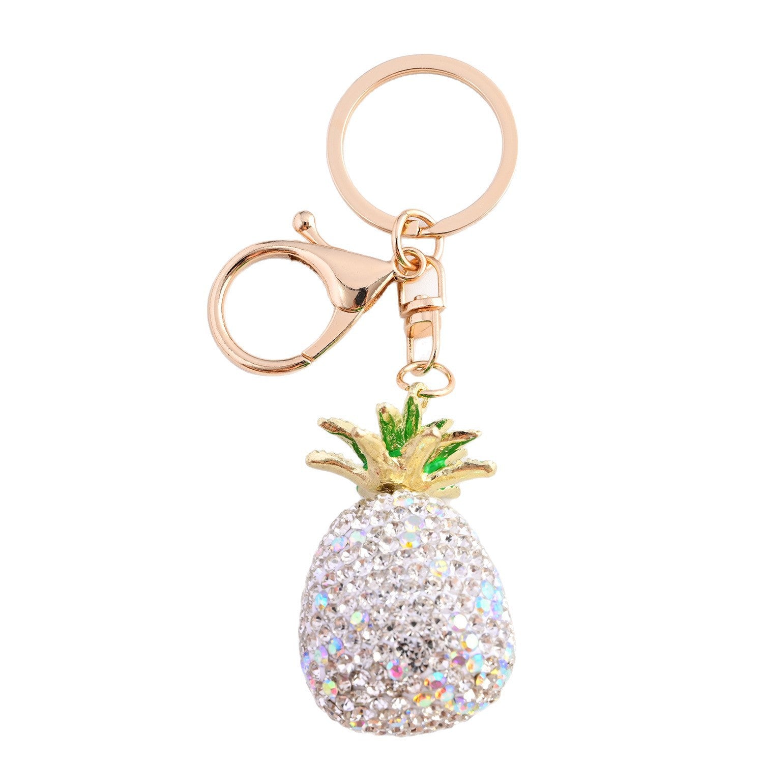 Wholesale Diamond-Encrusted Simulated Pineapple Car Keychain  Bag Pendant Metal Keychain