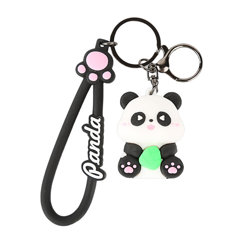 Wholesale Cartoon Panda PVC Soft Keychain Creative Keychain ACC-KC-HangLi004