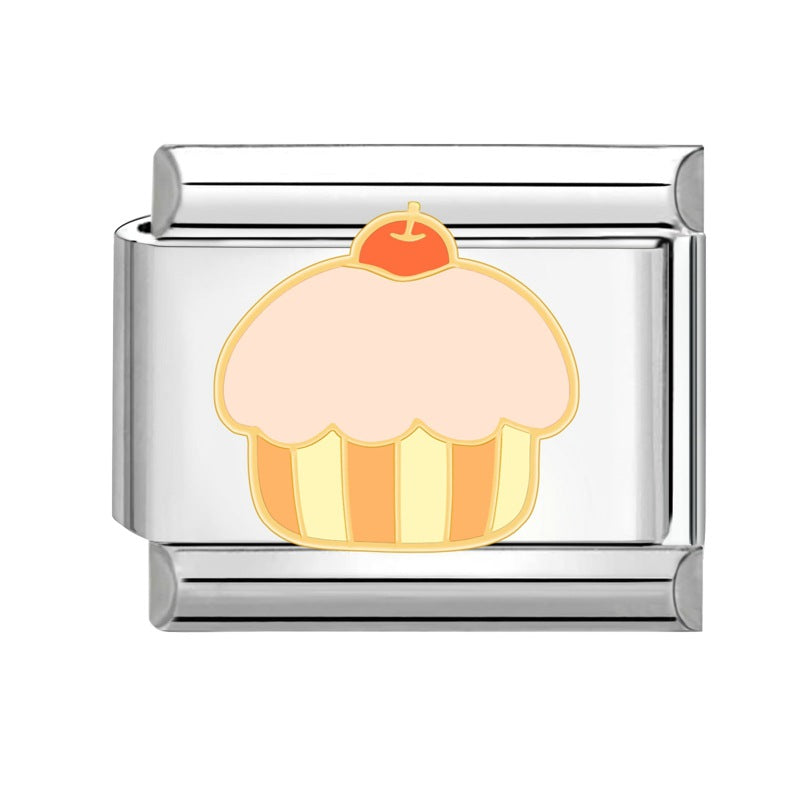 Wholesale Italian Charm Bracelet 9mm DIY Splicing Creative Dessert Stainless Steel Composable Bracelet