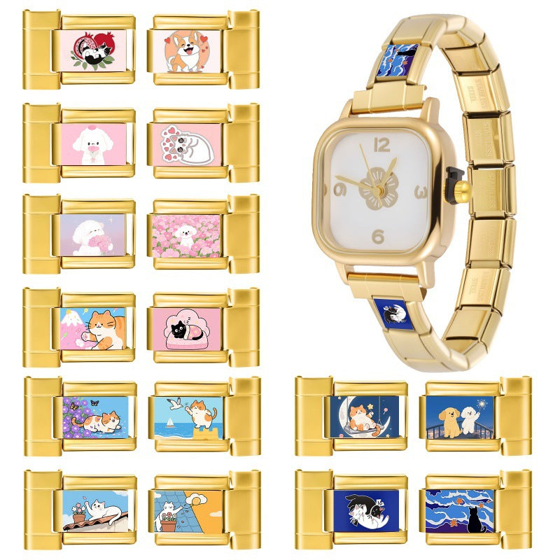 Wholesale 9mm Italian Charm Starter Bracelets DIY Cute Animal Stainless Steel Composable Bracelet