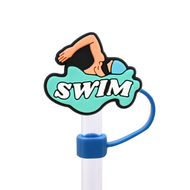 Wholesale Random 100pcs Swimming Necklace Straw Cover 10MM Straw Tube Cap