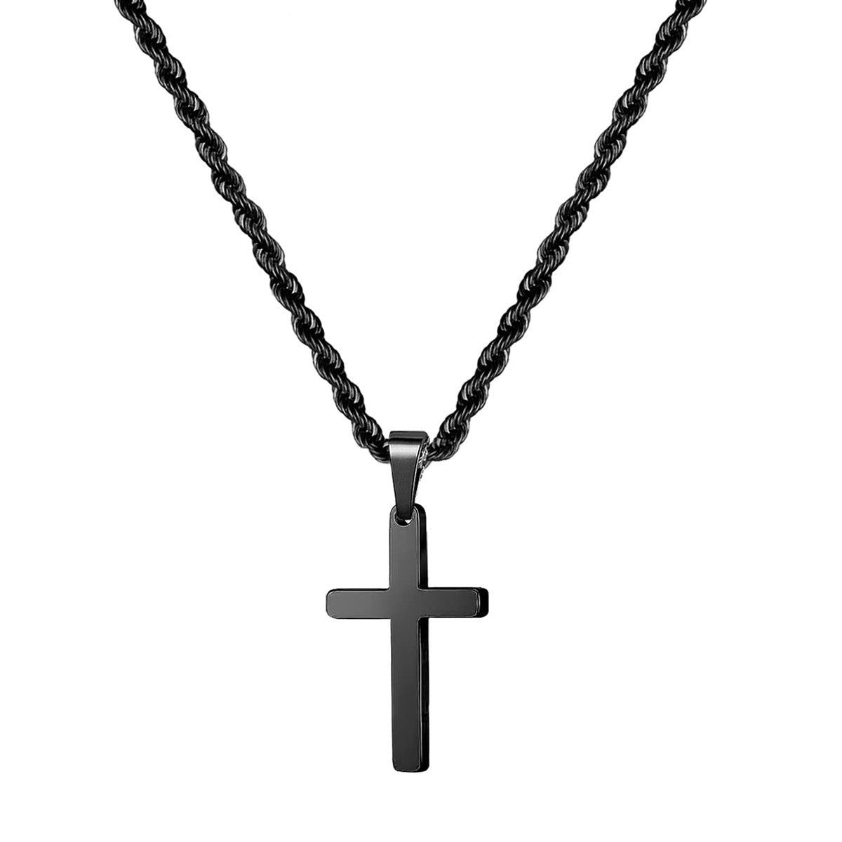 Wholesale  gold cross stainless steel double-layer necklace