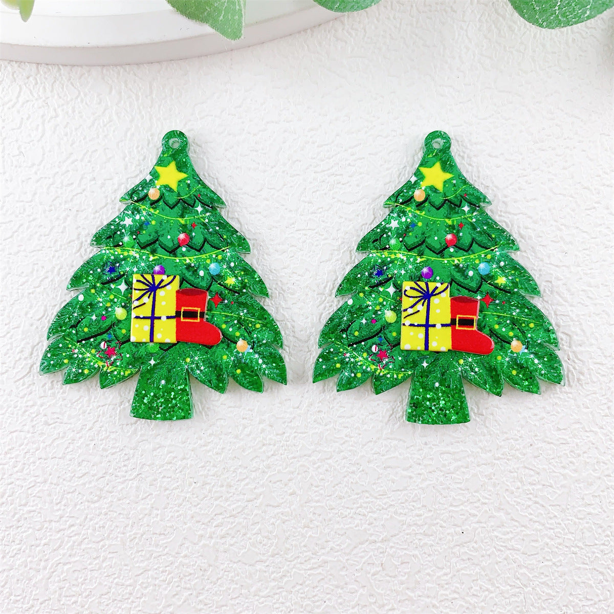 Wholesale 10pcs Acrylic Double Layer Christmas  Pendant