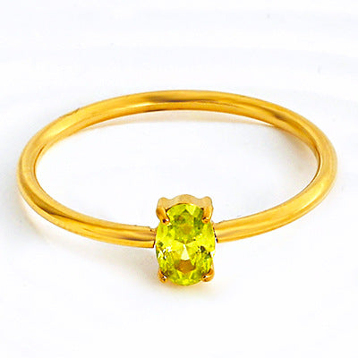 Wholesale 2PCS Titanium steel colored zircon ring