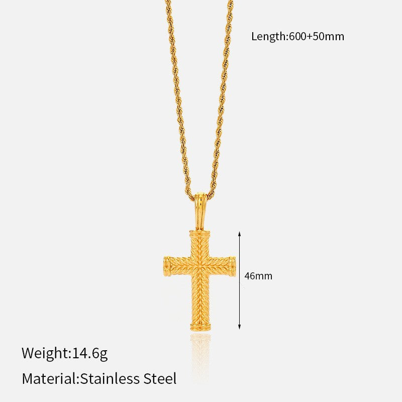 Wholesale Stainless Steel Cross Necklace Retro Necklace