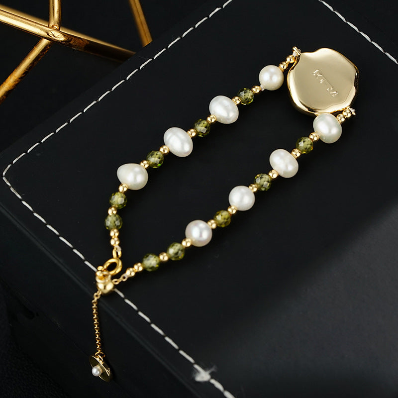 Wholesale Natural Freshwater Pad French Vintage Oil Painting Bracelet