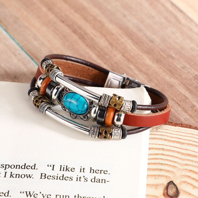 Wholesale Bohemian Turquoise Alloy Bracelet ACC-BT-Luany001