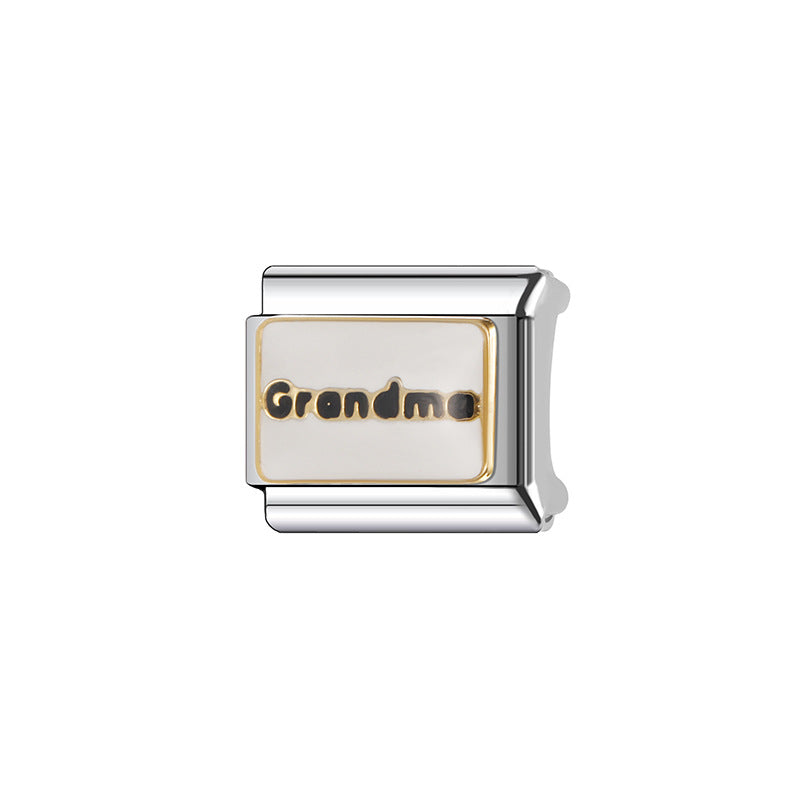 Bracelet de charme italien en gros 9 mm DIY Splicing Mots anglais Bracelet composable en acier inoxydable